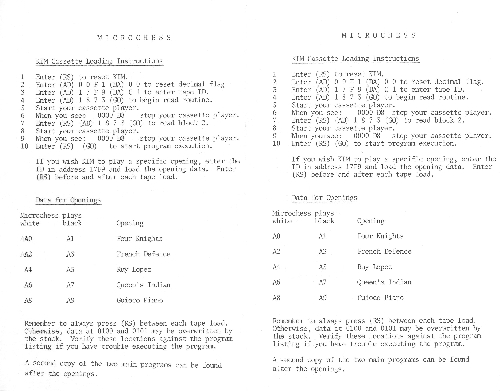 Microchess Load Instructions